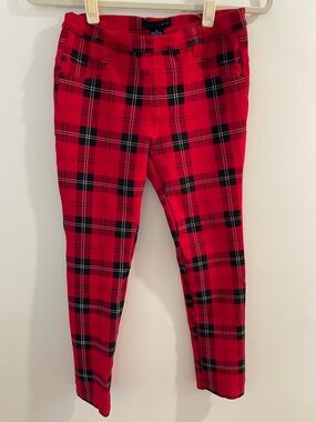 Sanctuary Red and Black Plaid Stretch Pants